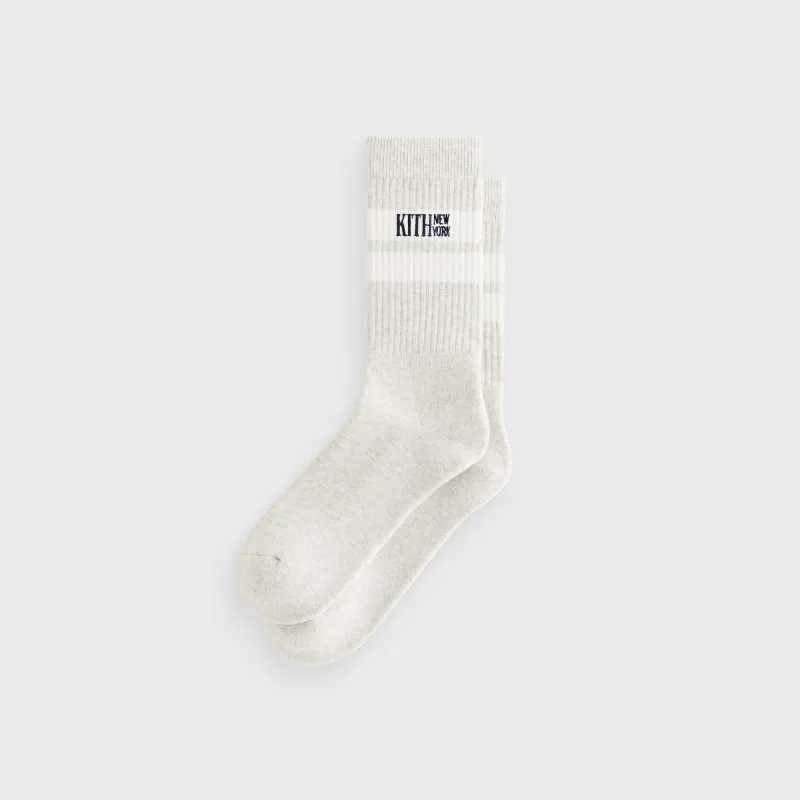 Kith Calf Stripe Socks - Heather Grey made by Kith