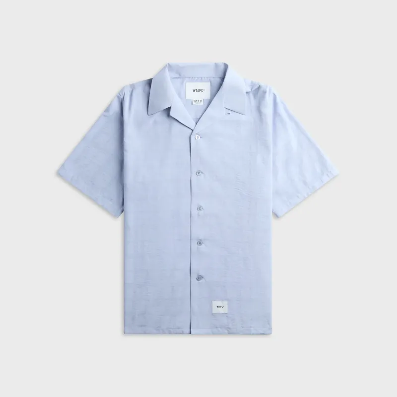 WTAPS Frio 03 Poly Dobby Textile Short Sleeve Shirt - Blue made by WTAPS