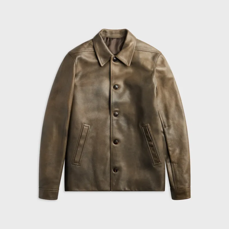 Rick Owens Buttoned Brad Leather Jacket - Washed Black made by Rick Owens