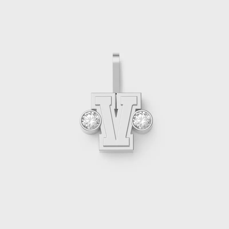 Greg Yuna Sÿlver Babÿ Umlaut Initial 'V' Pendant - Sterling Silver made by Kith