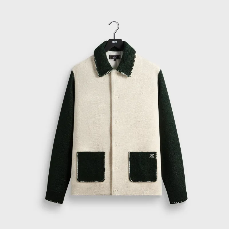 Kith Boucle Boxy Collared Overshirt - Sandrift made by Kith