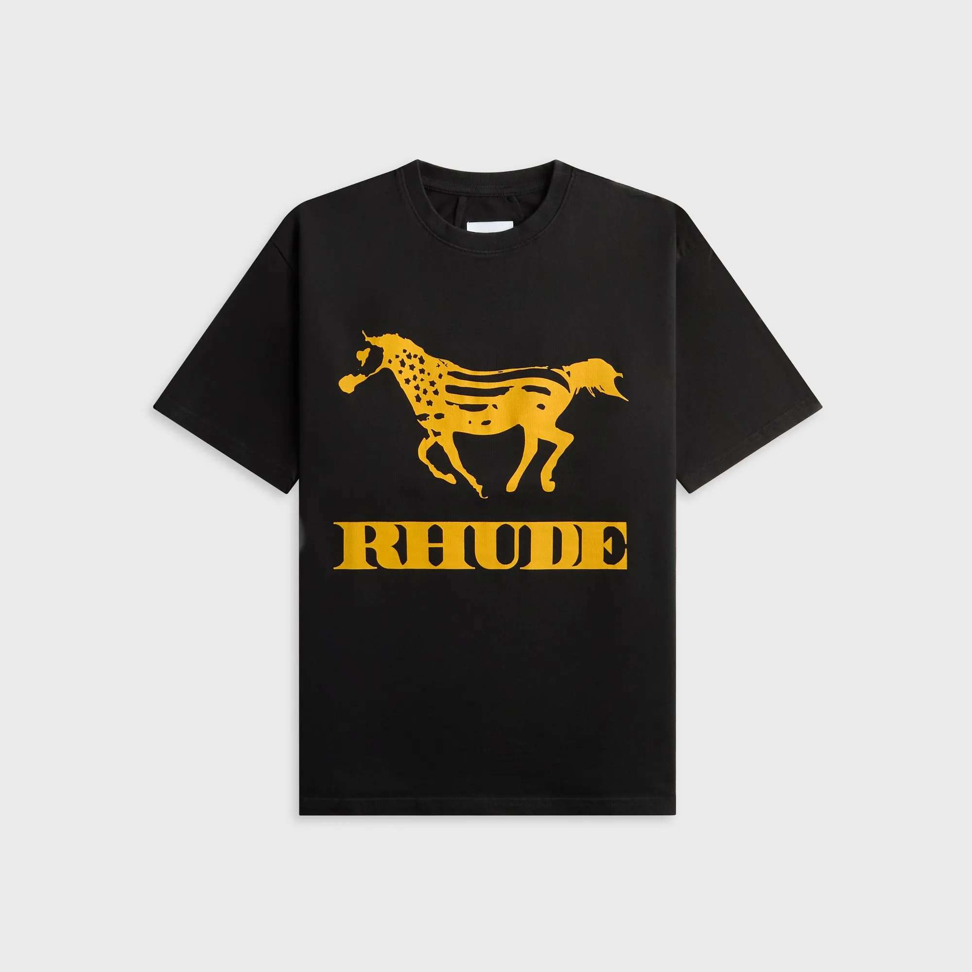 Rhude Dinero Tee - Vintage Black / Yellow sold by Kith