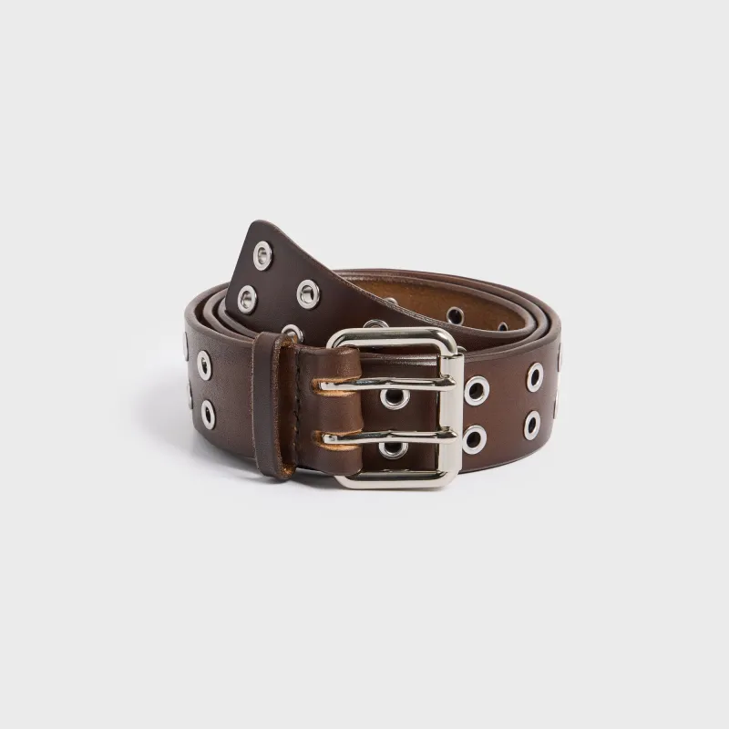 Maximum Henry Double Eyelet Belt - Dark Brown made by Maximum Henry