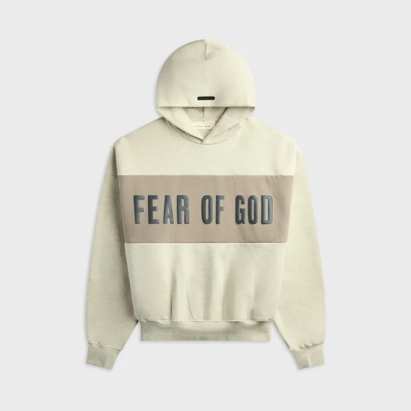 Essentials Cropped Relaxed Paneled Hoodie - Vanilla Heather / Seal made by Essentials