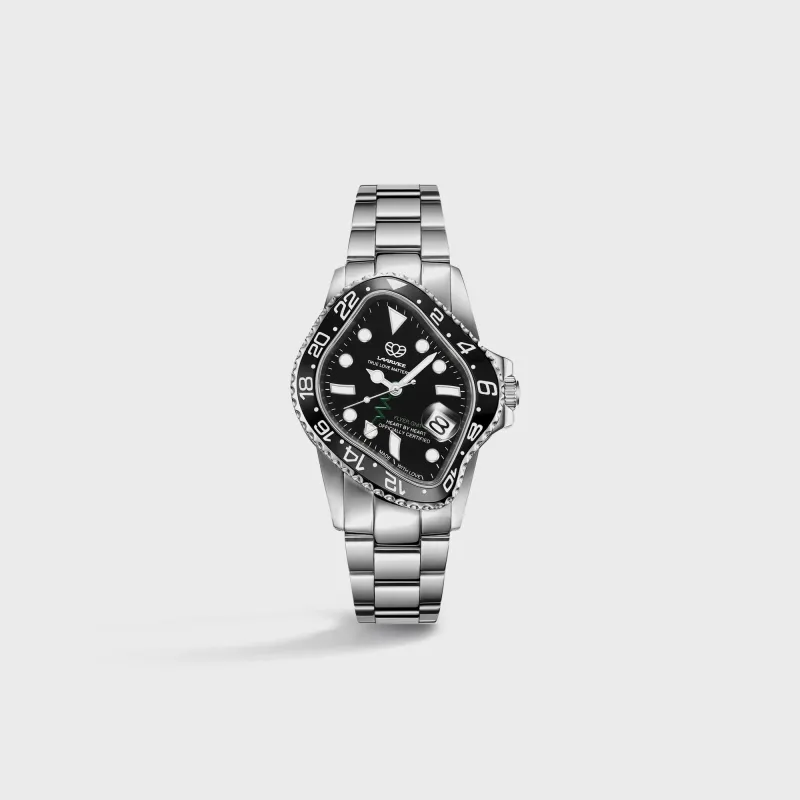 LAARVEE Silver Precision Steel - Black Bezel / Black Dial made by Kith