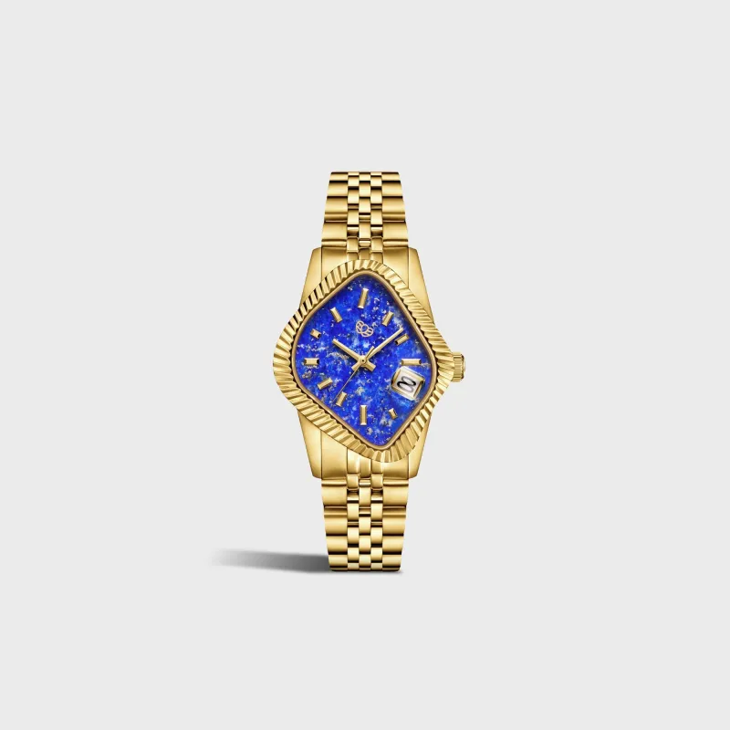 LAARVEE Golden Precision Steel - Fluted Bezel / Lapis Lazuli Dial made by Kith