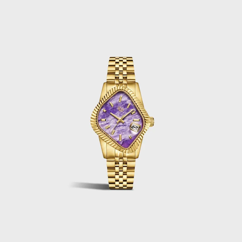 LAARVEE Golden Precision Steel - Fluted Bezel / Charoite Dial made by Kith
