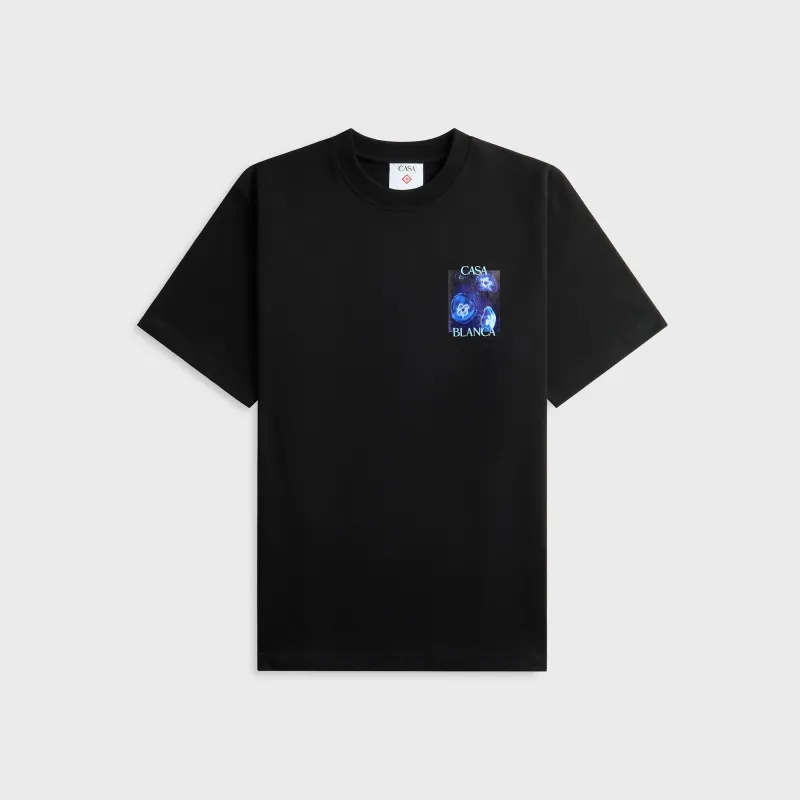 Casablanca Meduse Sportive Printed Cotton Tee - Black made by Casablanca