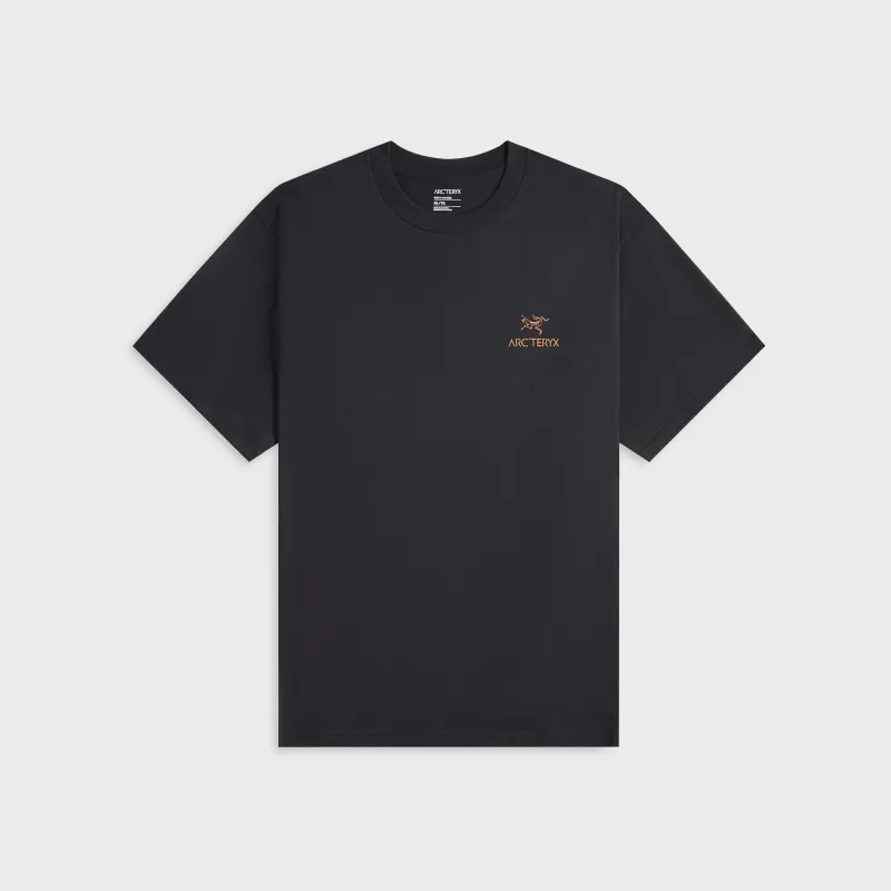 Arc'teryx Kragg SL Cotton Bird Word Short Sleeve Tee - 24K Black made by Arc'teryx