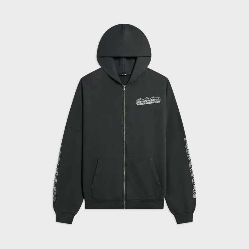 Willy Chavarria Licensed Designs Zip Hoodie - Pirate Black made by Willy Chavarria