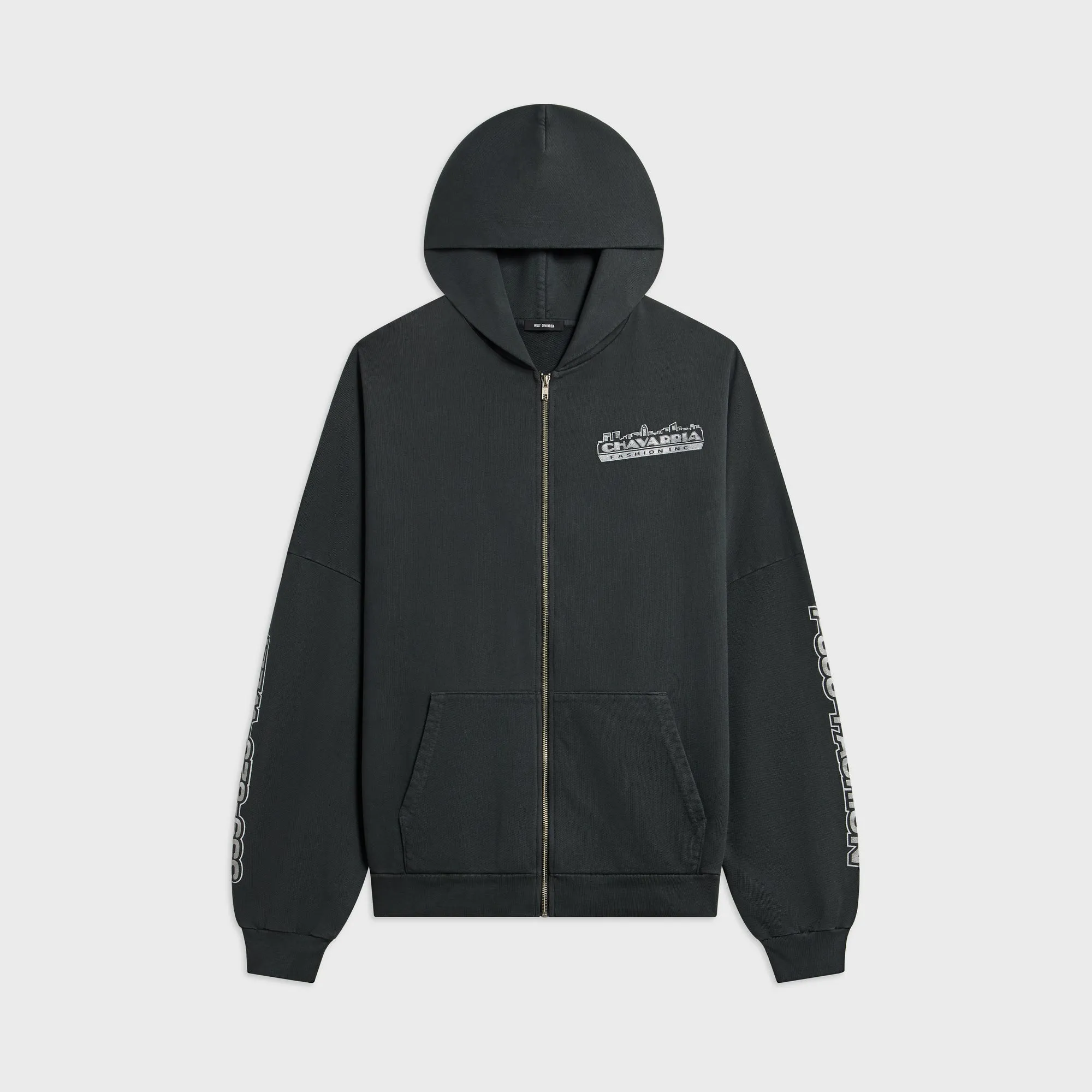 Willy Chavarria Licensed Designs Zip Hoodie - Pirate Black sold by Kith