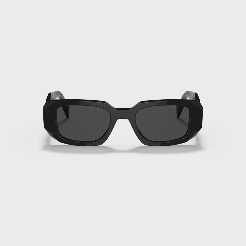 Prada Symbole PR 17WS Rectangular Sunglasses - Black / Dark Grey made by Prada