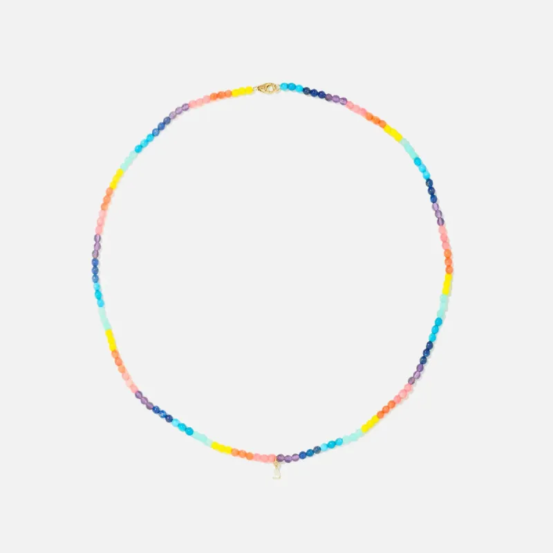 Yvonne Leon Diamond Pearl Solitaire Necklace - Yellow Gold / Rainbow made by Kith