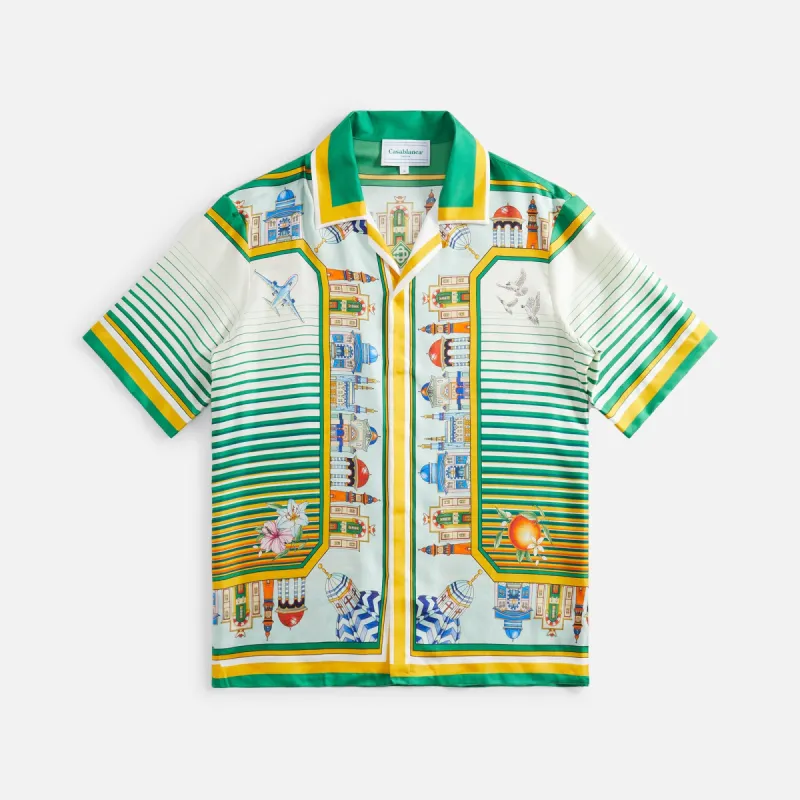Casablanca Cuban Collar Short Sleeve Shirt - Multi sold by Kith