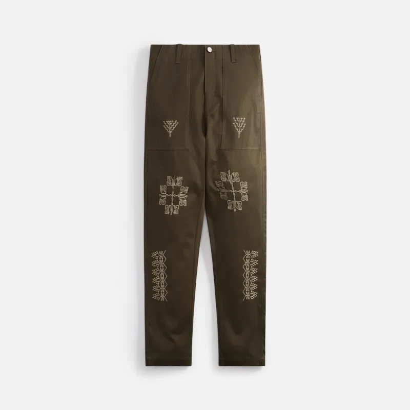 Adish Makhlut Worker Cotton Chino Pants - Dark Brown sold by Kith