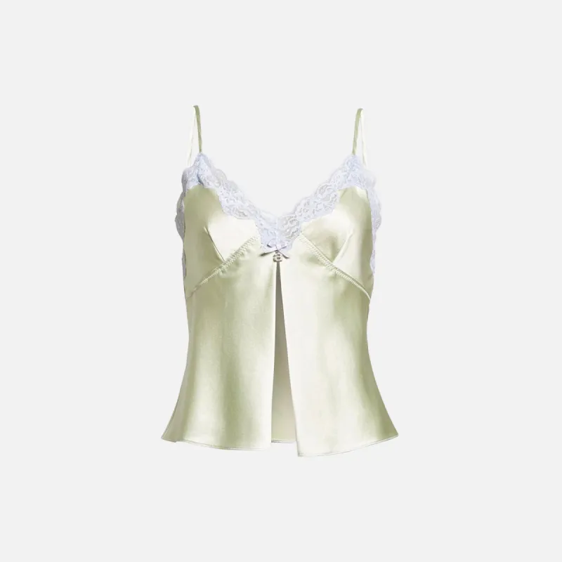 T by Alexander Wang Butterfly Cami Top with Lace - Pale Mint sold by Kith