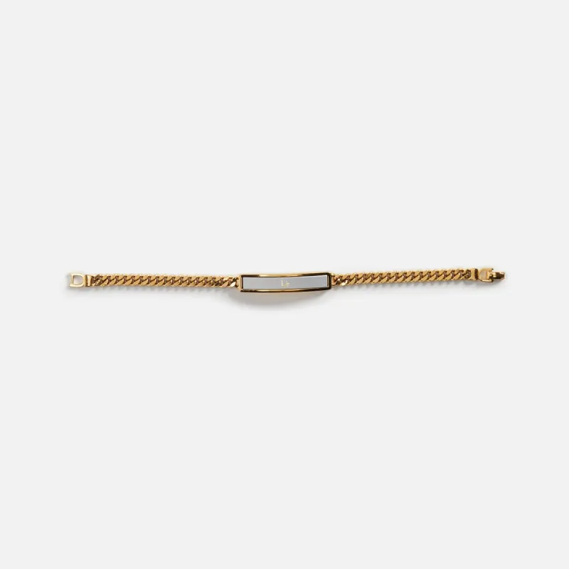 WGACA Dior Gold Nameplate Bracelet - Gold made by What Goes Around Comes Around
