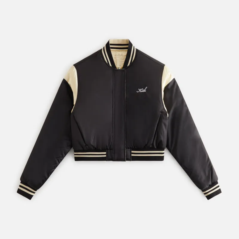 Kith Women Landry Cropped Varsity Bomber - Black sold by Kith