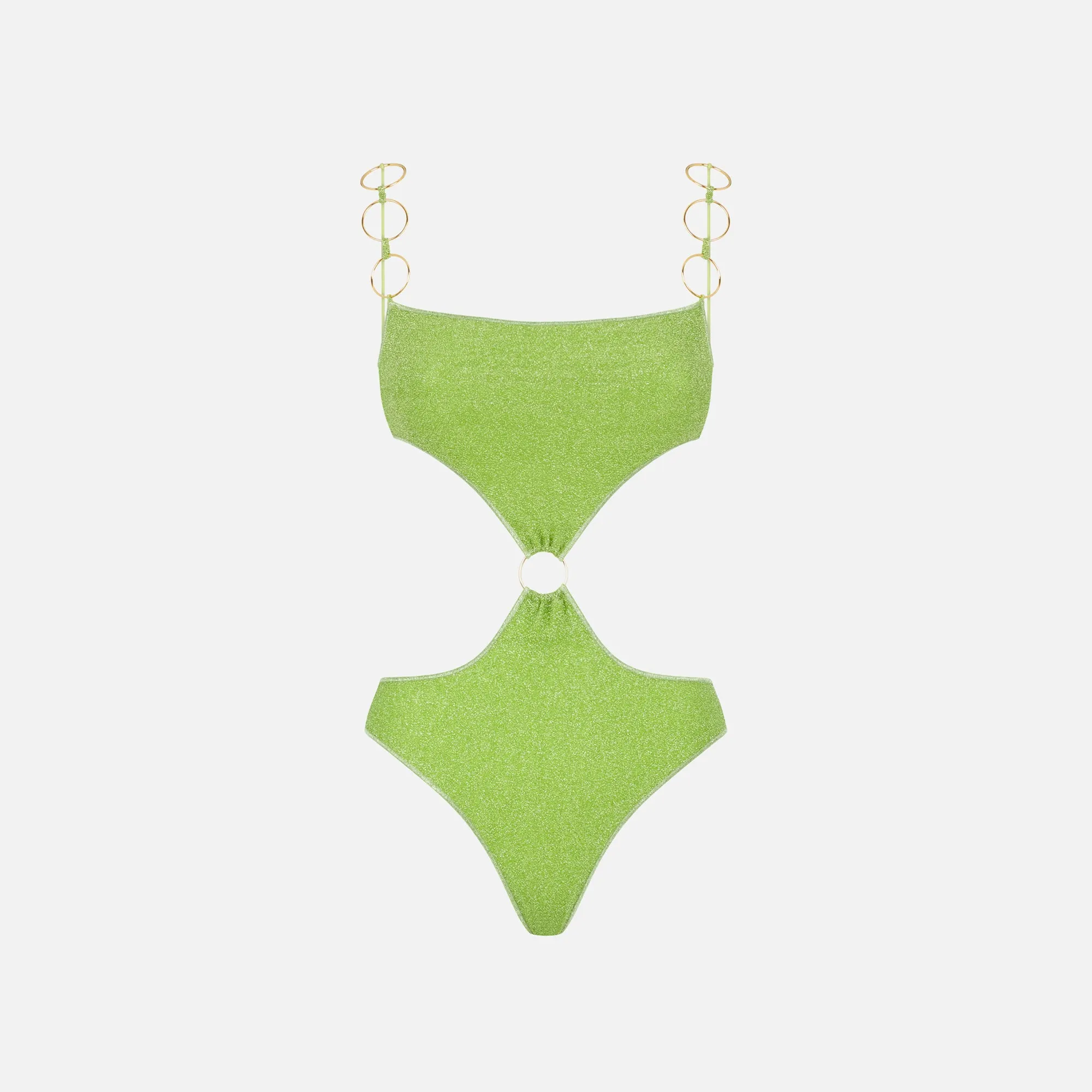 Oseree Lumiere Ring Cut Out Maillot - Lime sold by Kith