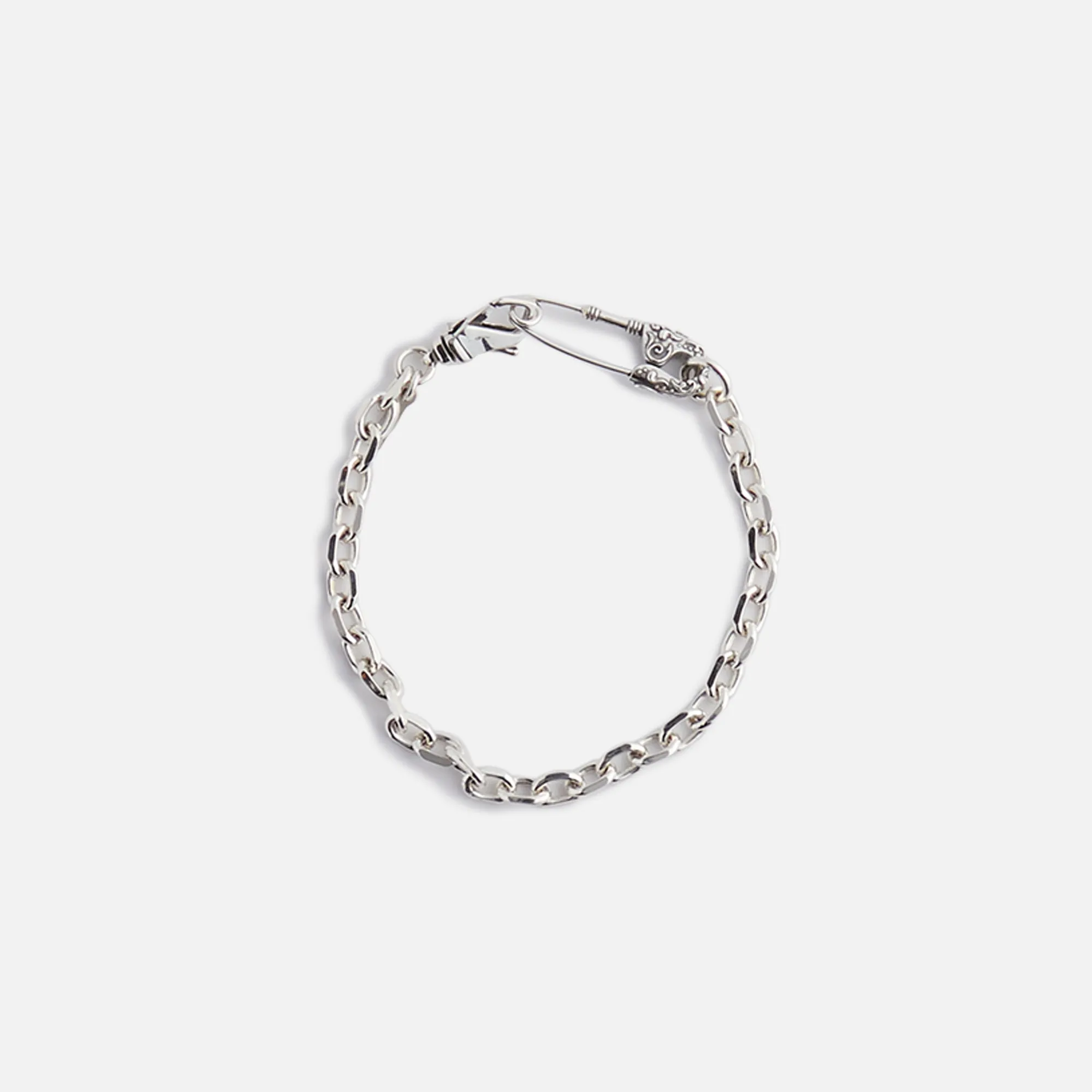 Emanuele Bicocchi Crest Safety Pin Bracelet - Silver sold by Kith