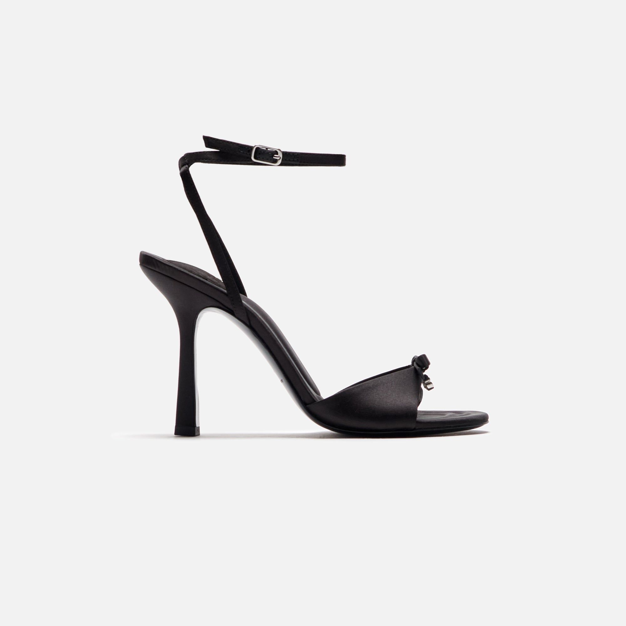 Alexander Wang Dahlia 105 Bow Sandal - Satin Black sold by Kith