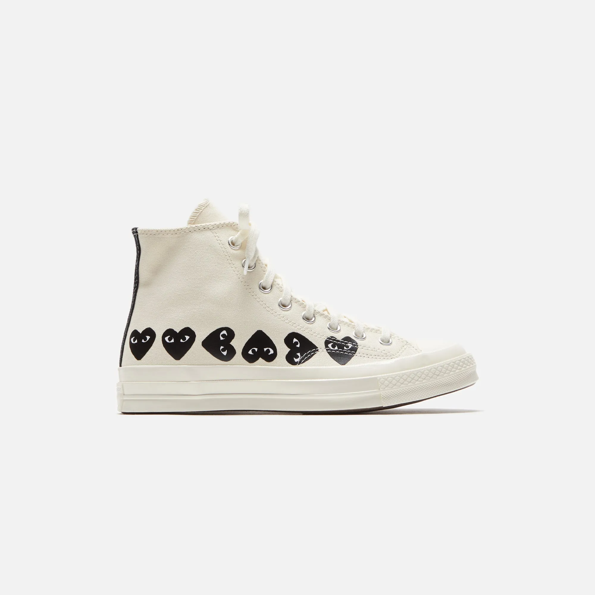 Comme Des Garçons Play x Converse Multi Heart High Top - Beige / Black sold by Kith
