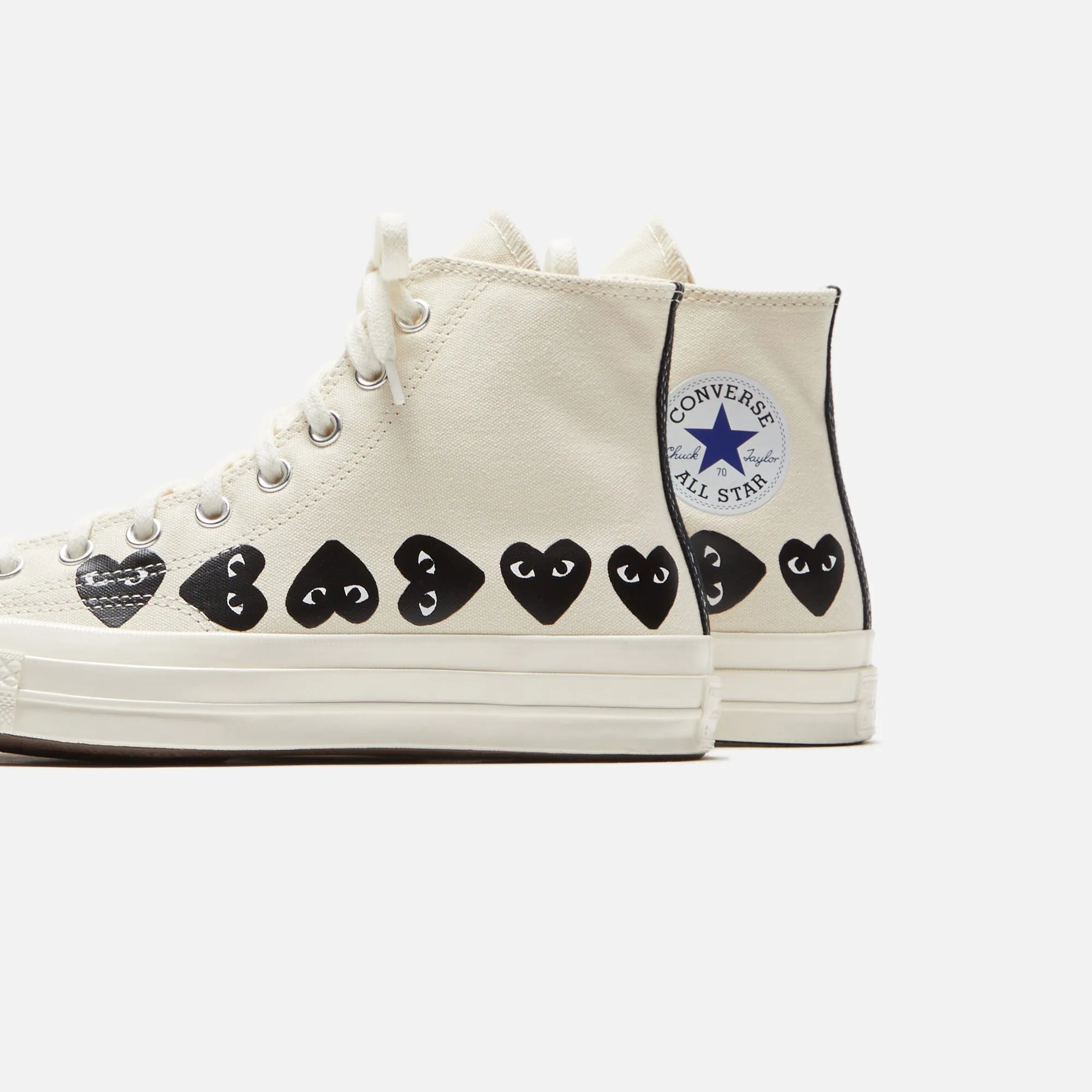 Comme Des Garçons Play x Converse Multi Heart High Top - Beige / Black sold by Kith product image thumbnail 3
