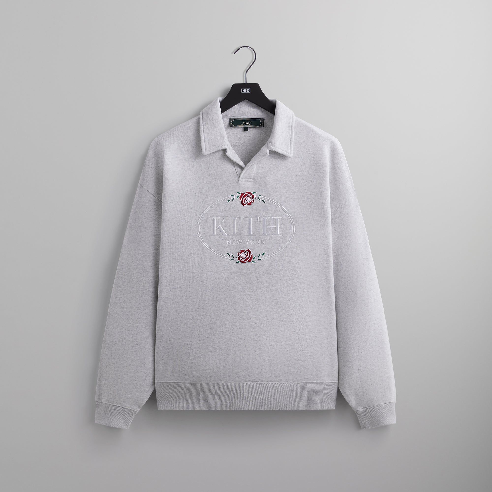Kith Nelson Collared Pullover - Light Heather Grey PH sold by Kith
