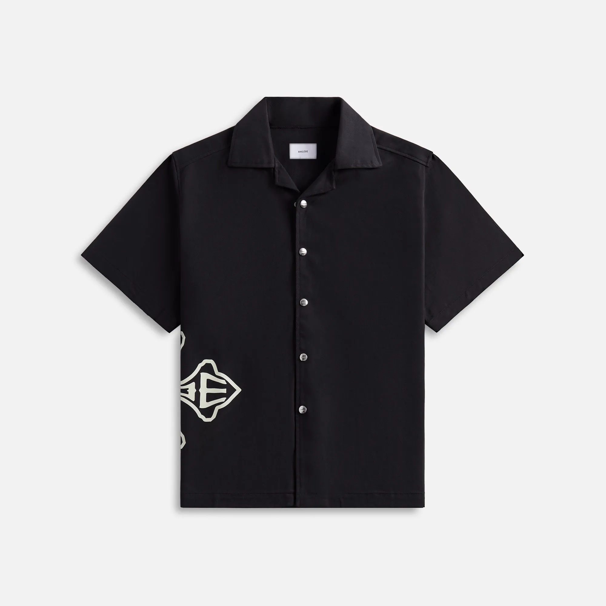 Rhude Cross Logo Snap Shirt - Black sold by Kith