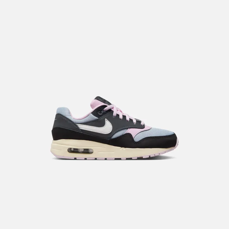Nike GS Air Max 1 - Black / Summit White / Anthracite / Pink Foam sold by Kith