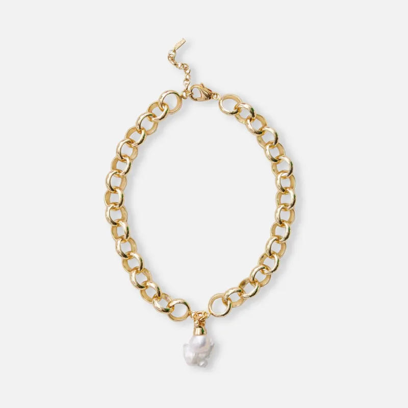 Eliou Laila Necklace with Detachable Pearl Pendant - Gold / Pearl sold by Kith