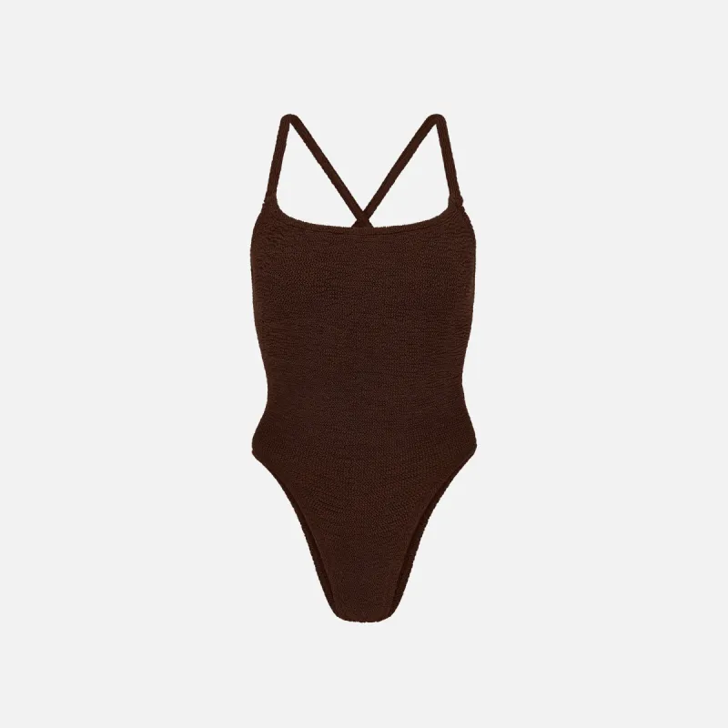 Hunza G Bette One Piece - Metallic Chocolate sold by Kith