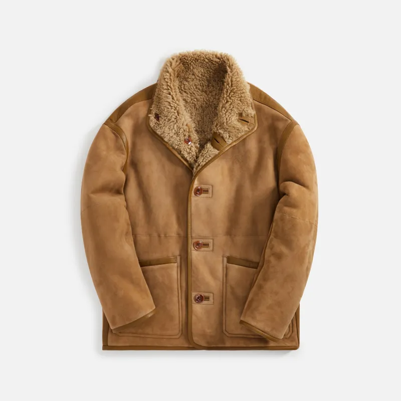 Lemaire Reversible Shearling Coat - Sand Stone sold by Kith