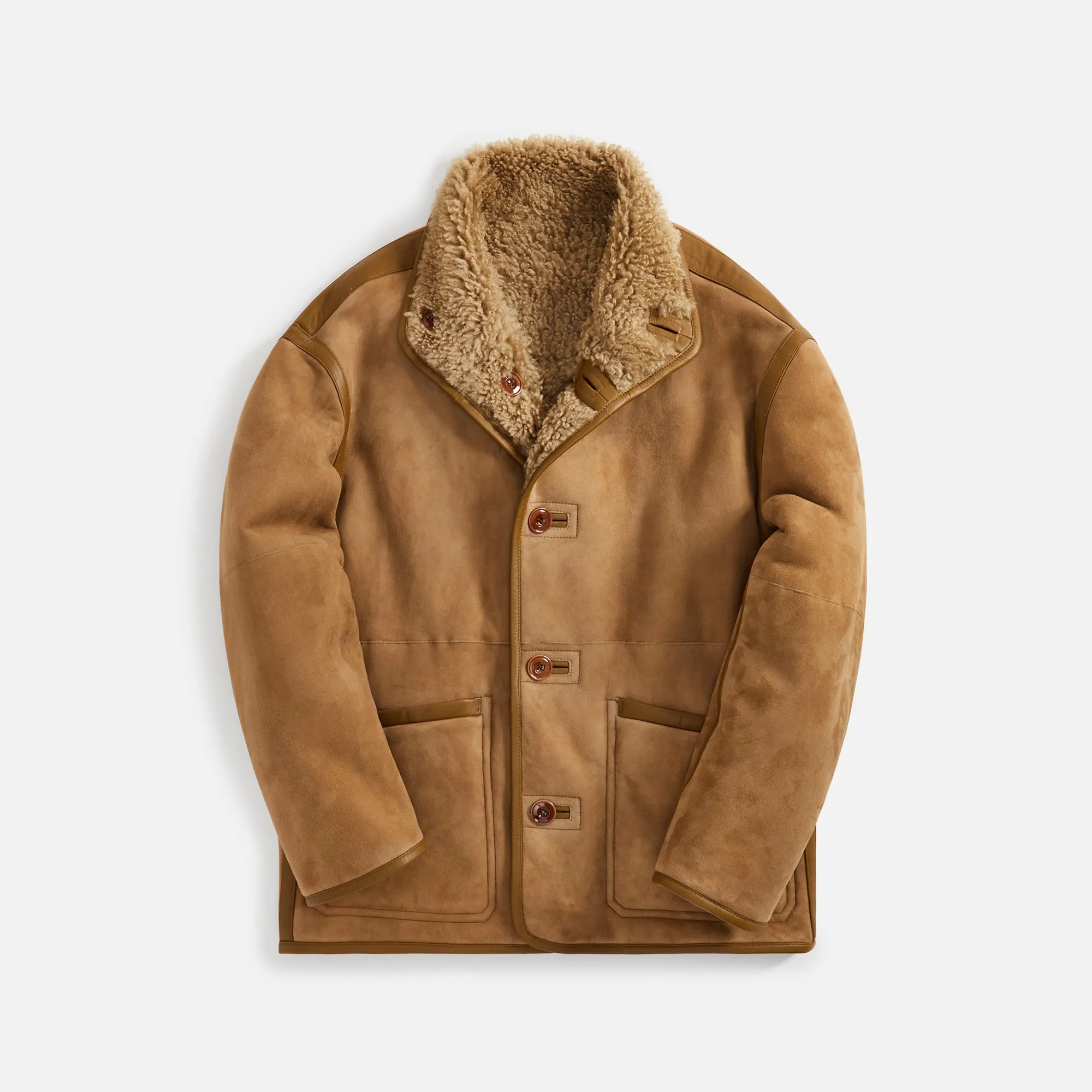 Lemaire Reversible Shearling Coat - Sand Stone sold by Kith