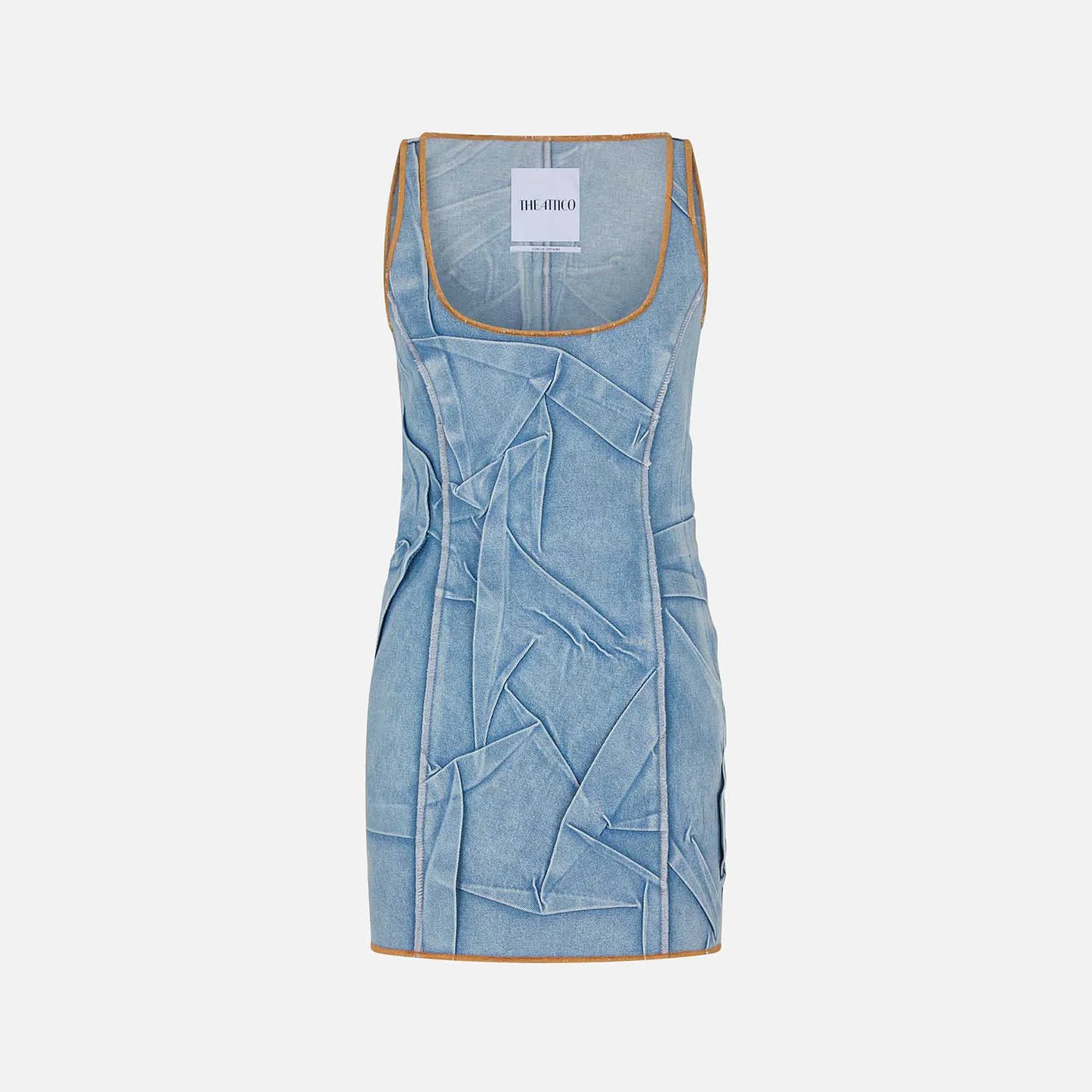 The Attico Mini Abito Dress - Light Blue Denim sold by Kith