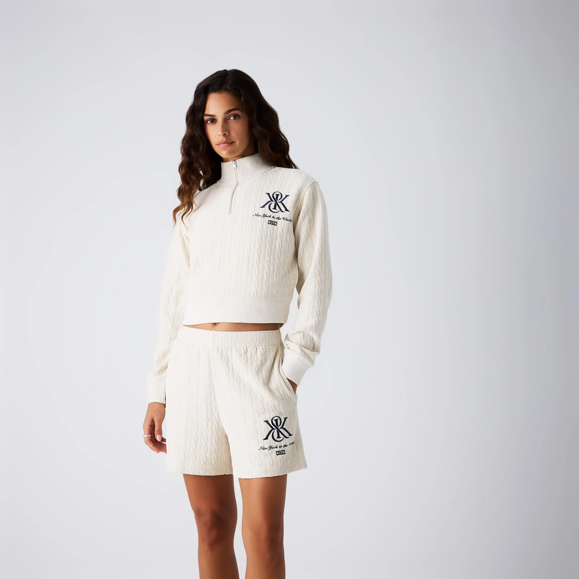 Kith Women Hunter II Crest Chenille Quarter Zip - Waffle sold by Kith product image thumbnail 2