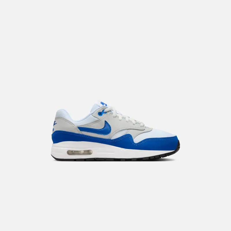 Nike GS Air Max 1 - White / Game Royal / Neutral Grey / Black sold by Kith