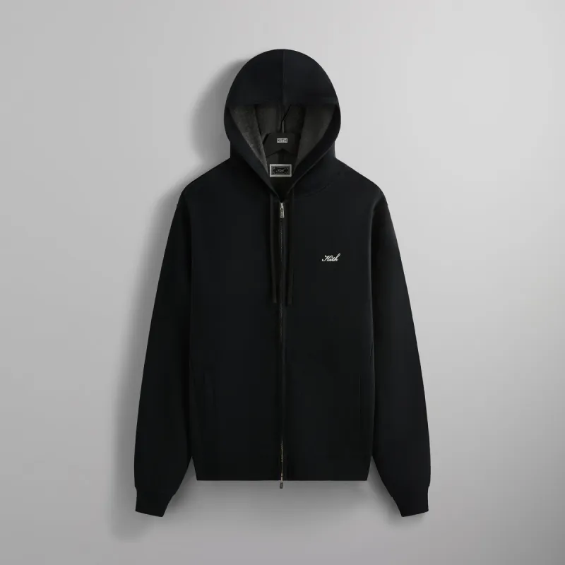Kith Double Face Williams V Full Zip Hoodie - Black sold by Kith