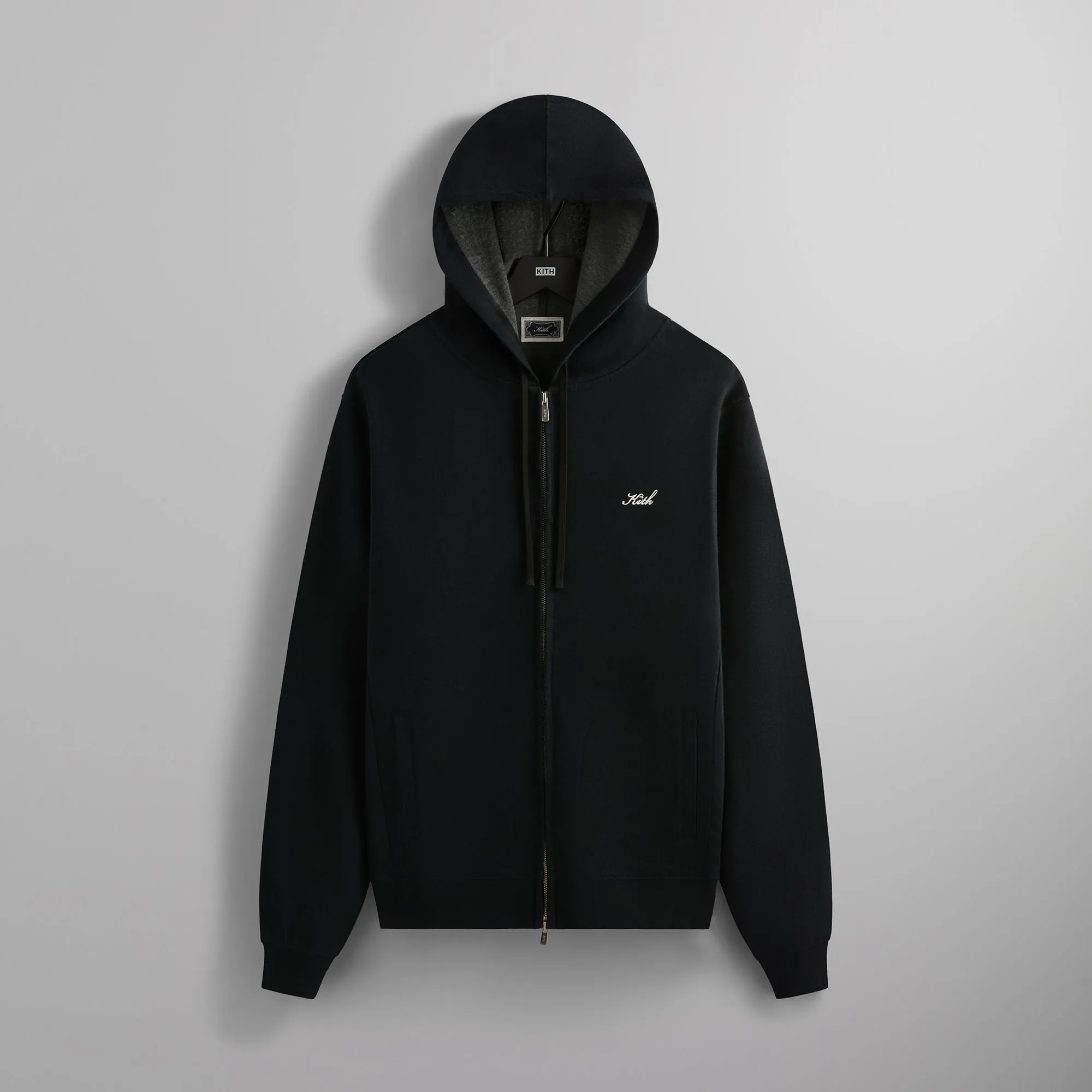 Kith Double Face Williams V Full Zip Hoodie - Black sold by Kith