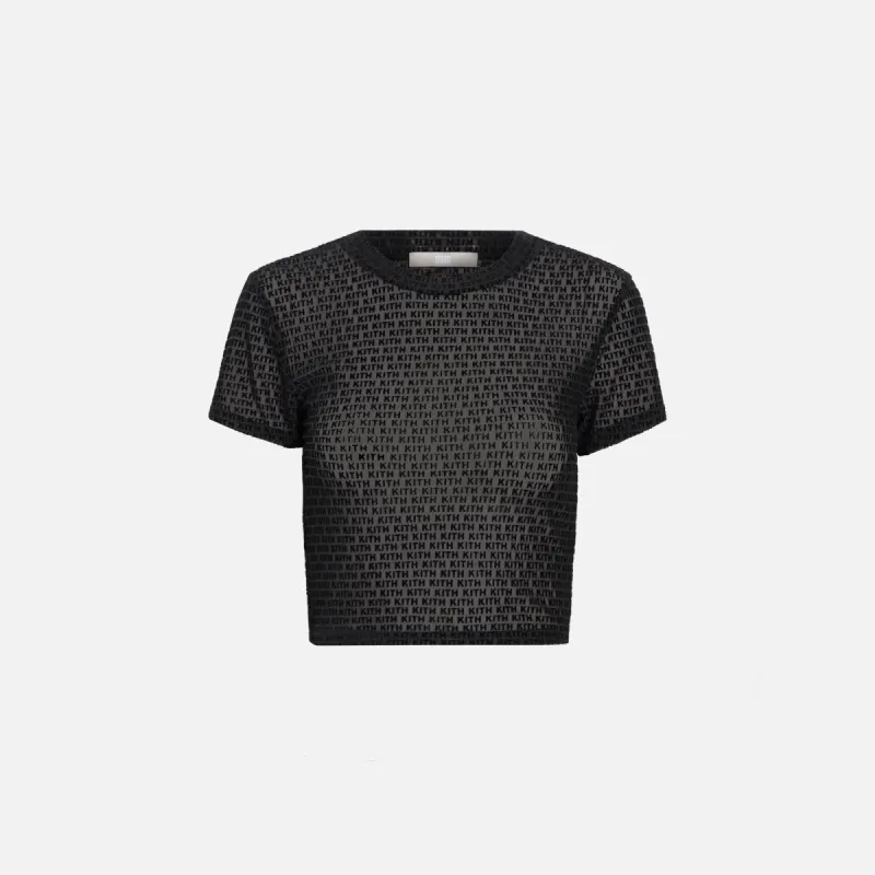 トップス kith women Mulberry sheer monogram tee Kith Women Mulberry Sheer Monogram Tee - Canvas | Parallel