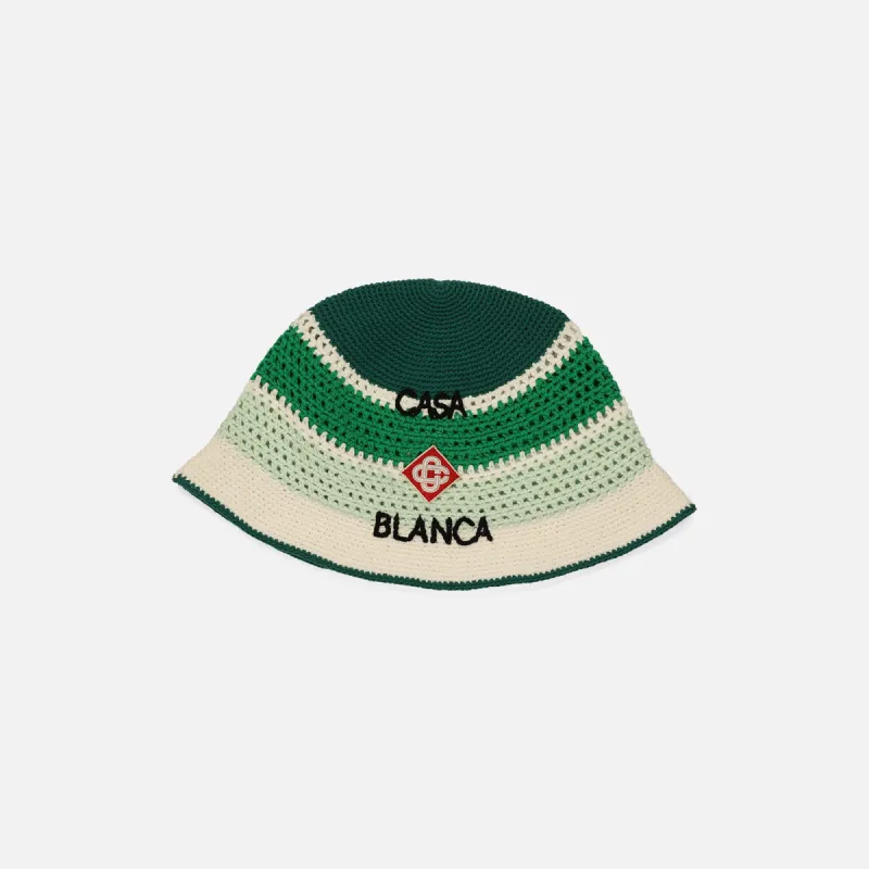 Casablanca Cotton Crochet Hat - Green Multi sold by Kith