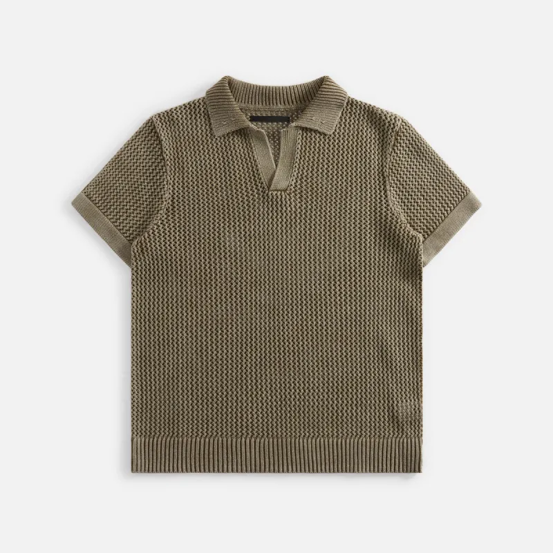 Stampd Loose Gauge Polo - Olive sold by Kith