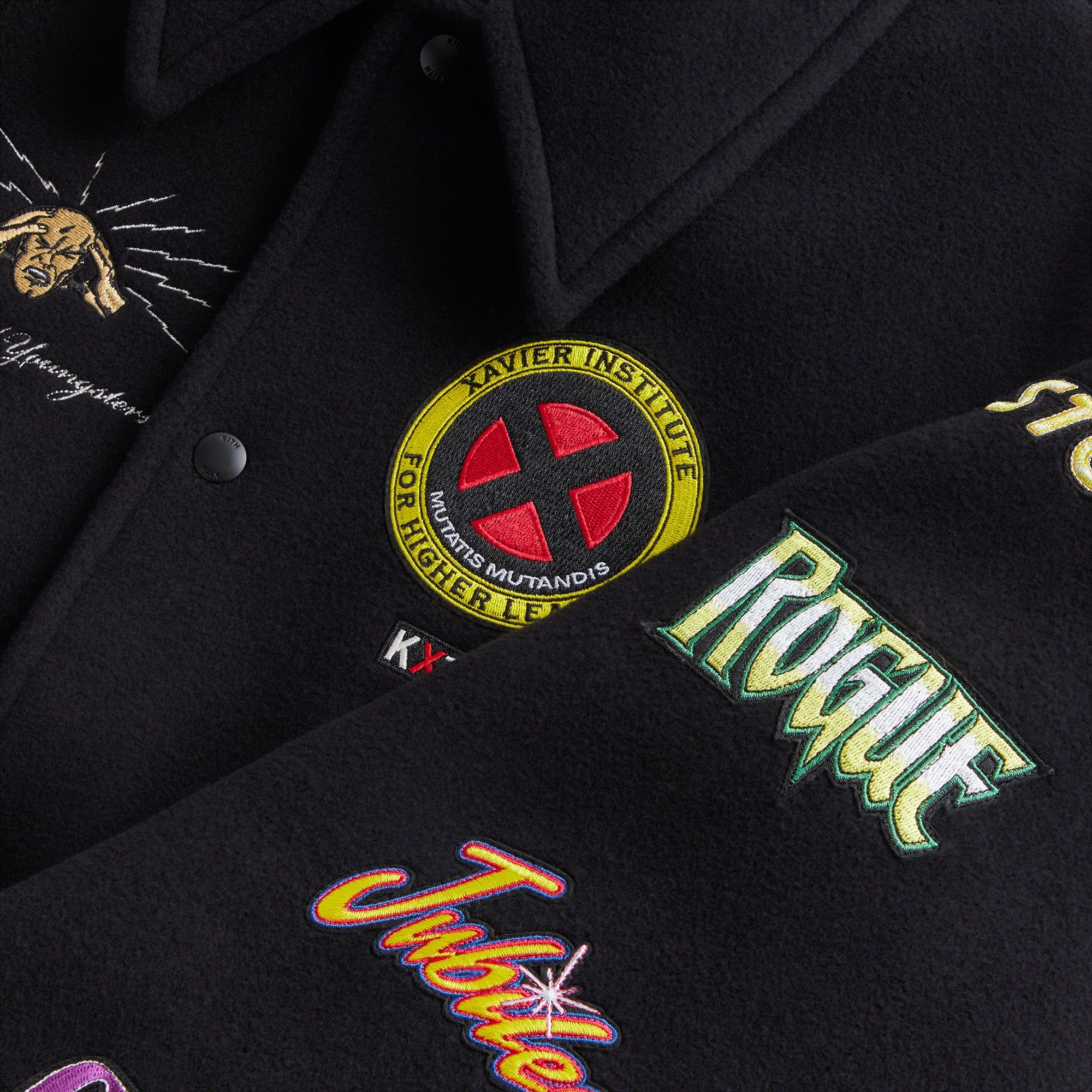 Marvel | Kith for X-Men Wool Varsity Jacket - Black | Parallel