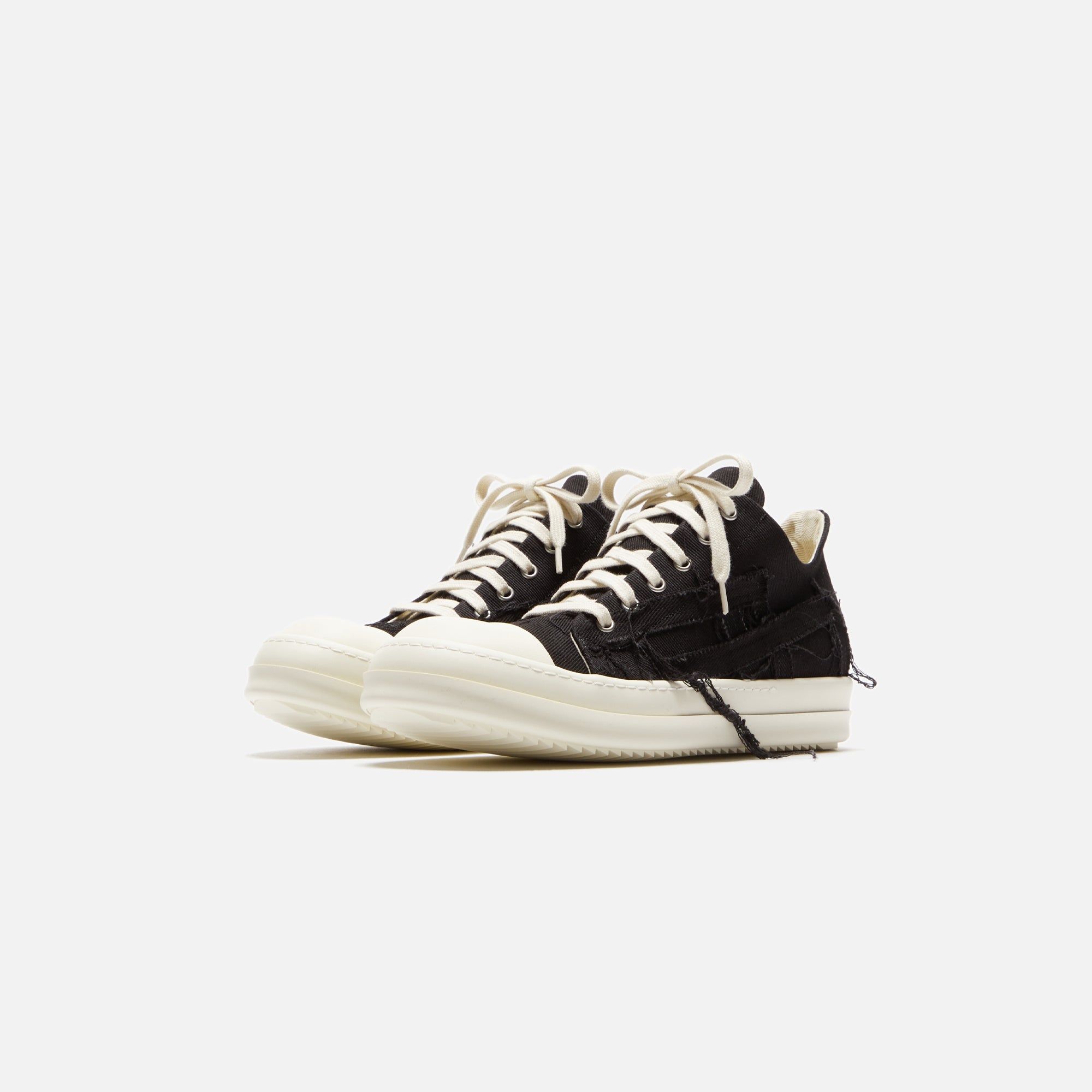 Rick Owens DRKSHDW Slashed Low Sneakers - Black / Milk / Milk sold by Kith product image thumbnail 2