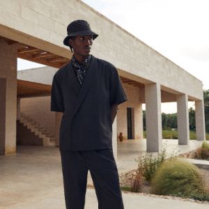 Kith Tropical Wool Thompson Crossover Shirt - Black sold by Kith