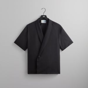 Kith Tropical Wool Thompson Crossover Shirt - Black sold by Kith