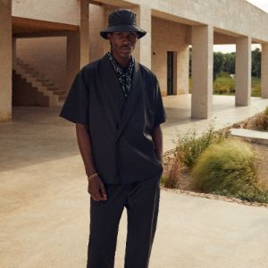 Kith Tropical Wool Thompson Crossover Shirt - Black sold by Kith