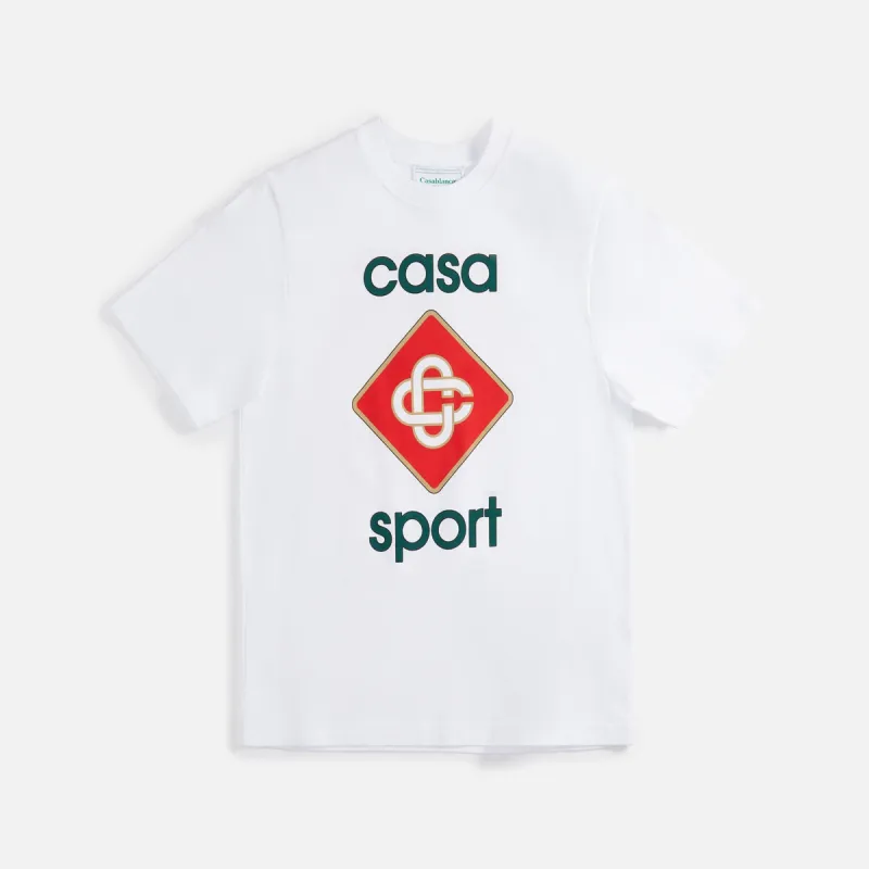 Casablanca Casa Sport Logo White Tee - White sold by Kith