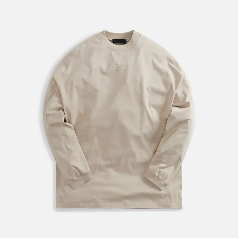 Essentials Long Sleeve Tee - Silver Cloud sold by Kith