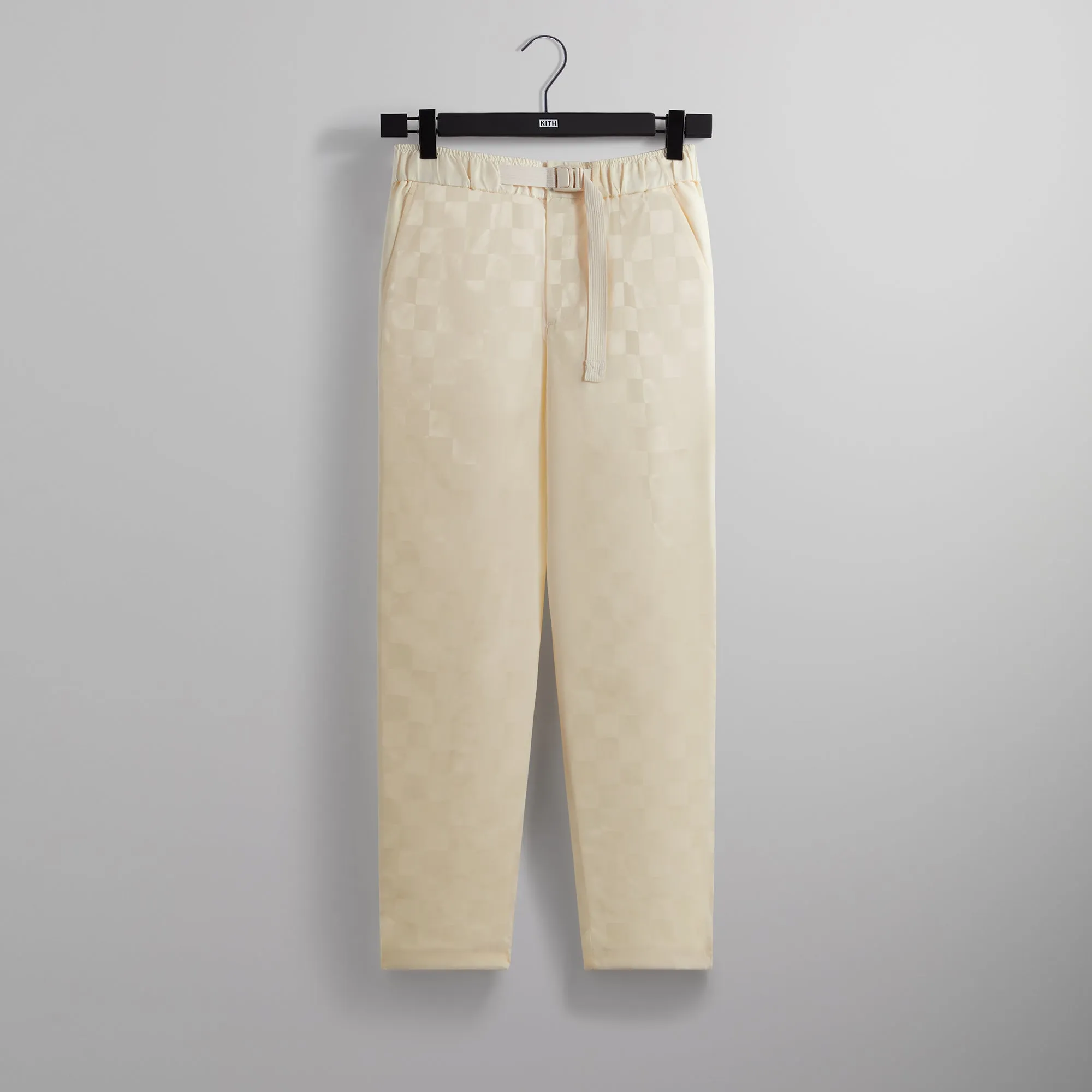 Kith Checkered Satin Davon Pant - Sandrift sold by Kith